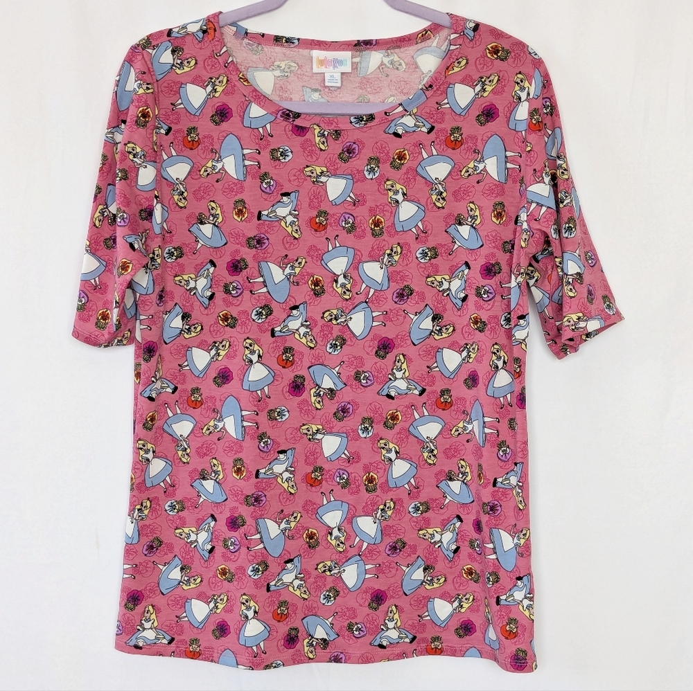 LuLaRoe Alice in Wonderland print Top - Picture 2 of 3